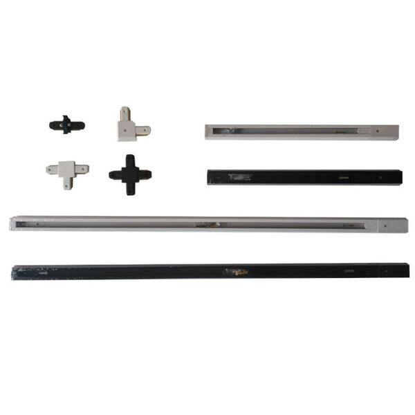 

4pcs/lot 0.5m 1m black white 2 wire track rail straight l t x cross connector jointer for 2 wire track light led spotlight rails