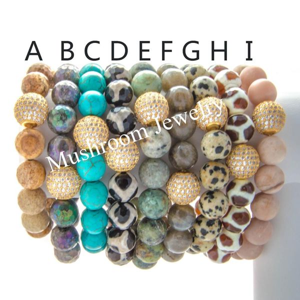 

boho amazonite labradorite beaded gold tone beaded druzy charm pendant chic stretch bracelet, Golden;silver