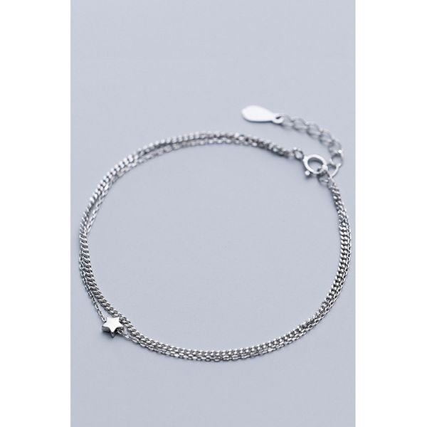 

la maxza 925 sterling silver bracelets for women star ladies designer silver bracelet 925 women femme 2019 womens accessoires, Black