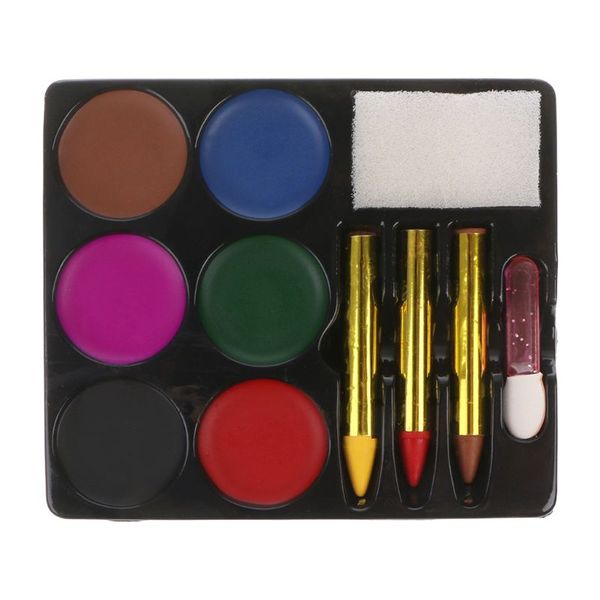 

6 colors crayons face body paint palette set halloween non-toxic water paint oil christmas party fancy dress primer crayons