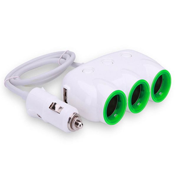 

usb band switch vehicle cigarette lighter one tow three mobile phone charging adapter