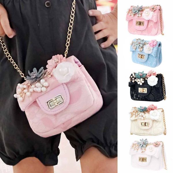 

fashion flower mini handbag shoulder bag pu leather crossbody purse bags for children girls