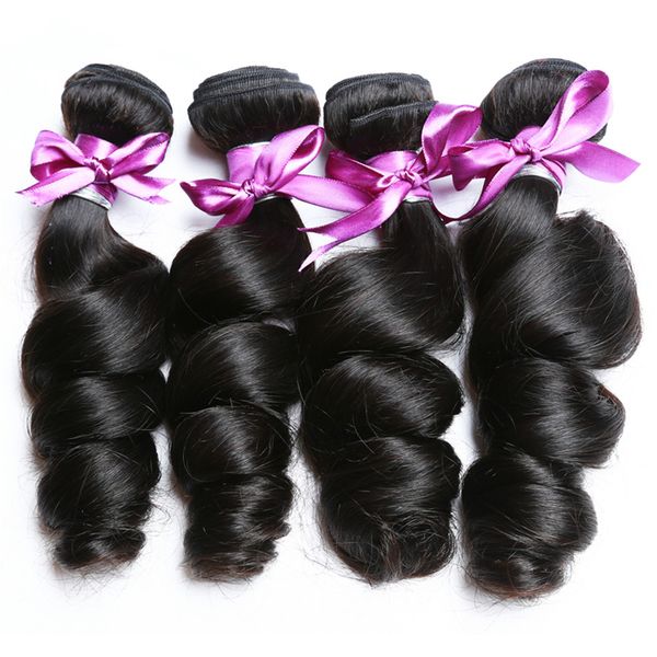 

shows shine brazilian hair weave loose wave bundles natural black 1/3/4pcs/lot 100% human hair bundles remy hair extensions