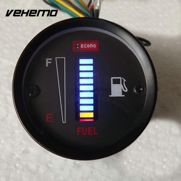 

universal car motor motorcycle 2" 52mm fuel meter led digital display gauge 3 color