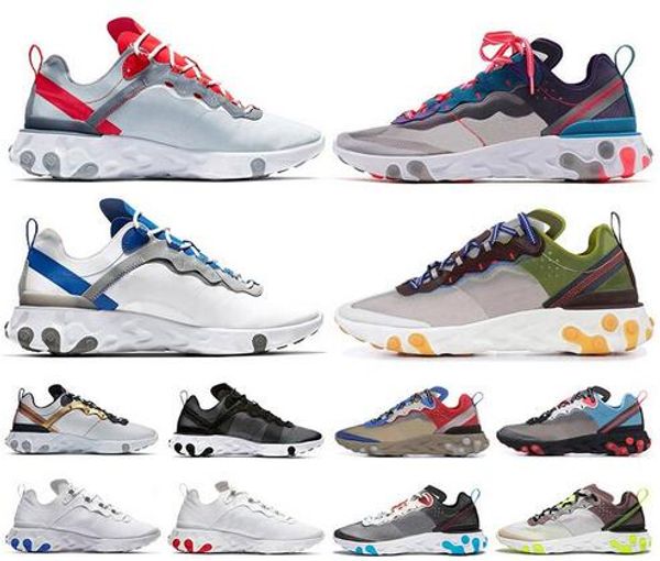 

2019 react element 87 undercover x upcoming running shoes sail light bone blue chill solar anthracite black designer sports tn sneakers