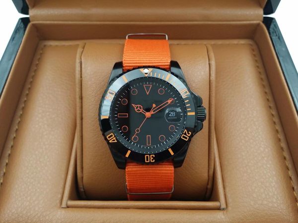 

ceramic men's designer mechanical stainless steel case luxury 2813 automatic movement men brand watch. with canvas or silicone strap wa, Slivery;brown