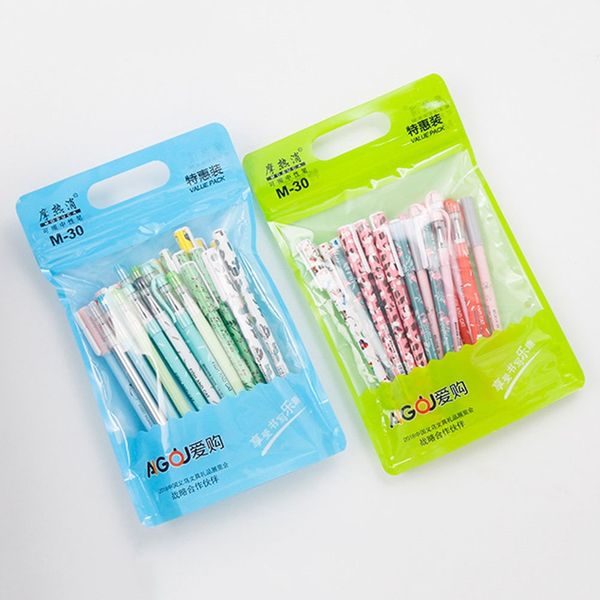 

20 pc/set kawaii small fresh style erasable gel pen blue black ink writing neutral pen set
