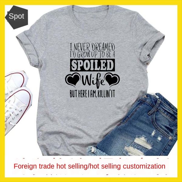 

women's dress i never oreameo letter casual short-sleeved t-shirt women's dress i never oreameo letter casual short-sleeved t-shir, White