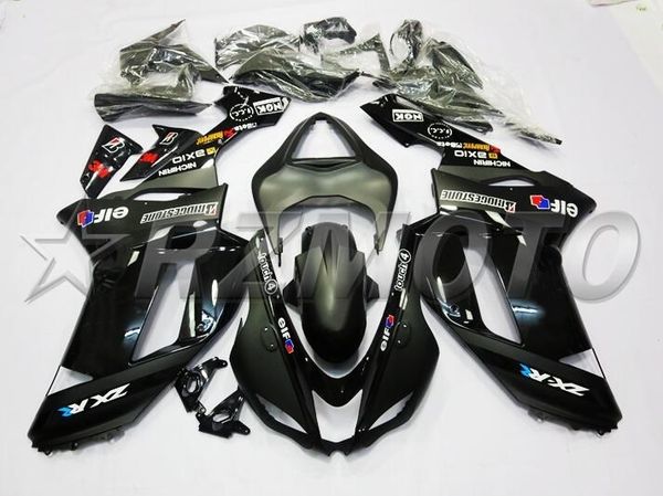 

4gifts new abs motorcycle full fairings kit fit for kawasaki ninja zx6r 636 zx-6r 2007 2008 07 08 bodywork set custom black matte