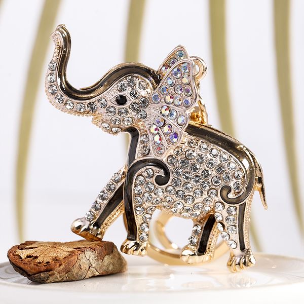 

2020 creative elephant keychain cute animal key chain fashion keyrings women bag charm pendant car key rings holder assessories, Silver