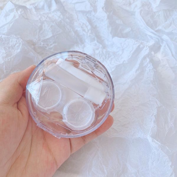 

simple transparent style clean pupil care nursing clean glasses duplex box invisible glasses companion box, Blue