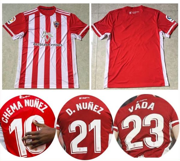 

2019 2020 union deportiva almeria soccer jerseys motta munoz pozo alamo alcaraz fidel caballero custom home 19 20 football shirt red white, Black;yellow