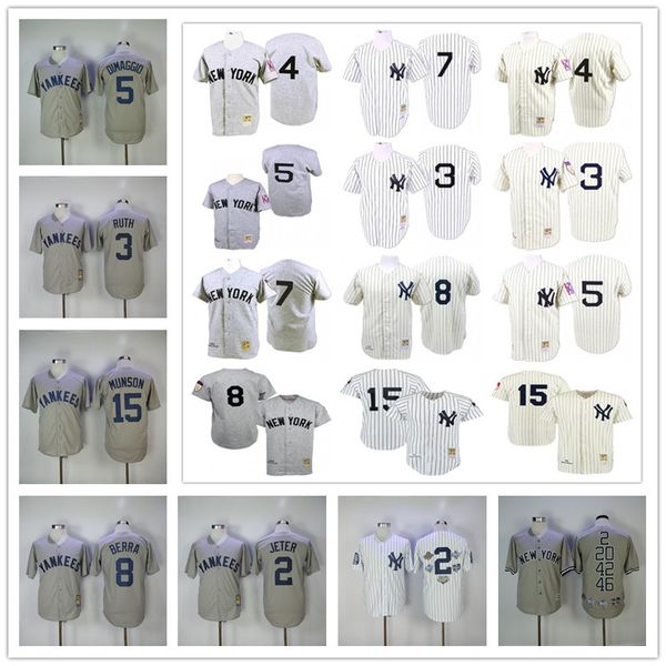 

Vintage New York 1951 Mickey Mantle 8 Yogi Berra 1929 Babe Ruth 1939 Joe DiMaggio Yankees Lou Gehrig Derek Jeter 1973 Thurman Munson Jerseys