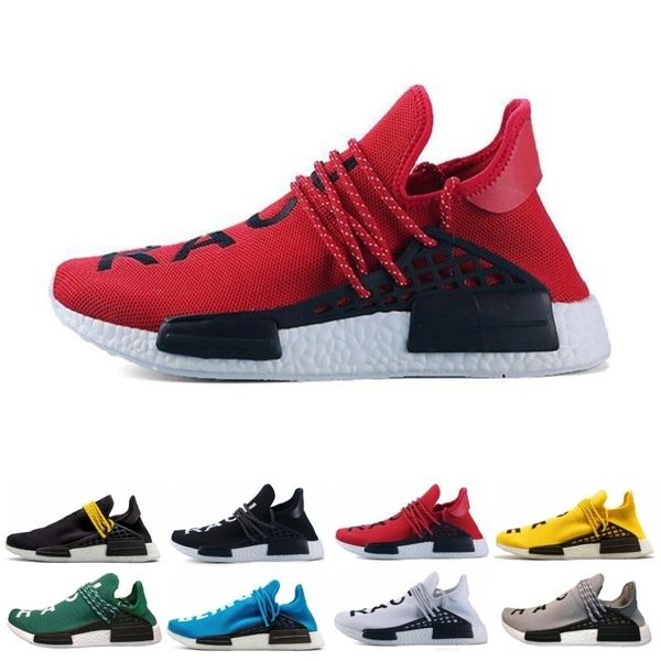 

discounts human race running shoes men women pharrell williams hu runner yellow black white red grey blue casual sports sneakers