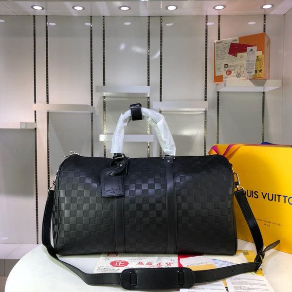 

New fa hion cla ic outdoor men and women travel bag leather large capacity men and women travel bag n41418 ize 45 27 20cm