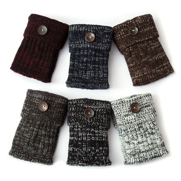 

1 pair women short button decorative thermal acrylic knitted boot cuffs yoga socks cover shoe boot socks, Black