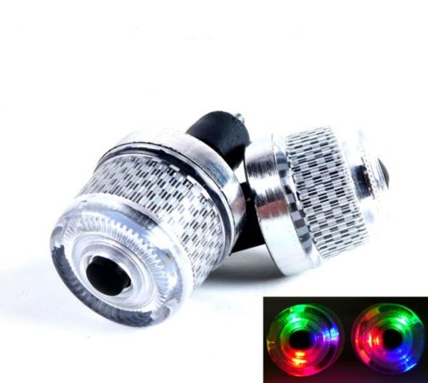 

2pcs/set colorful safety bike motorcycle handlebar end led plug light signal warning light bike rgb led flash lamp