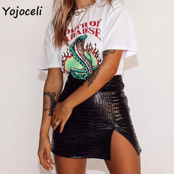 

yojoceli pu leather skirt bottom women bodycon mini skirt female bottom, Black