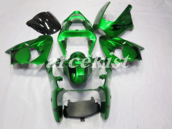 

новый abs мотоцикл обтекатели комплекты подходят для kawasaki ninja zx-6r zx6r 2000 2001 2002 00 01 02 кузов набор зеленый свет