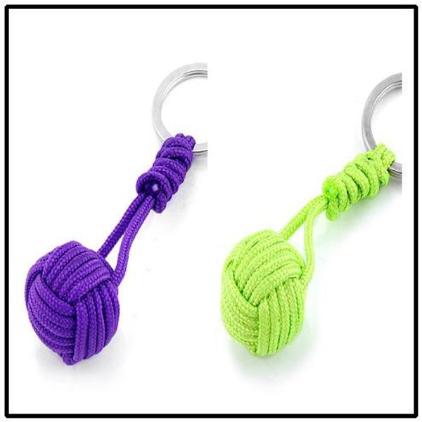 Выживание Woven fashion-Paracord ремень Keychains Tactical Парашют Веревка Шнур шарик брелоки брелка 12Colors США DHL Free