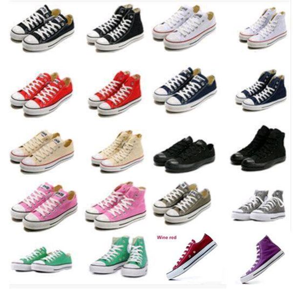 

low pricebig size 35-45 casual shoes low high style sports stars chuck classic canvas shoe sneakers men's/women's canvas shoes, Black