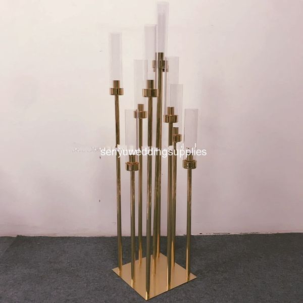 

new style 8pcs )acrylic metal gold candelabra acrylic candelabra wedding centerpiece wedding decoration centerpieces senyu1438