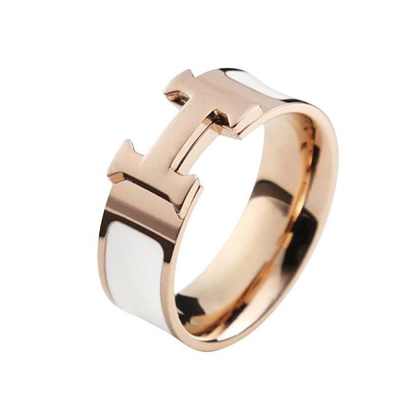 

new letter ring men and women couples love gifts fashion luxury jewelry wholesale black rings gold 18k plated rings stainless steel, Silver