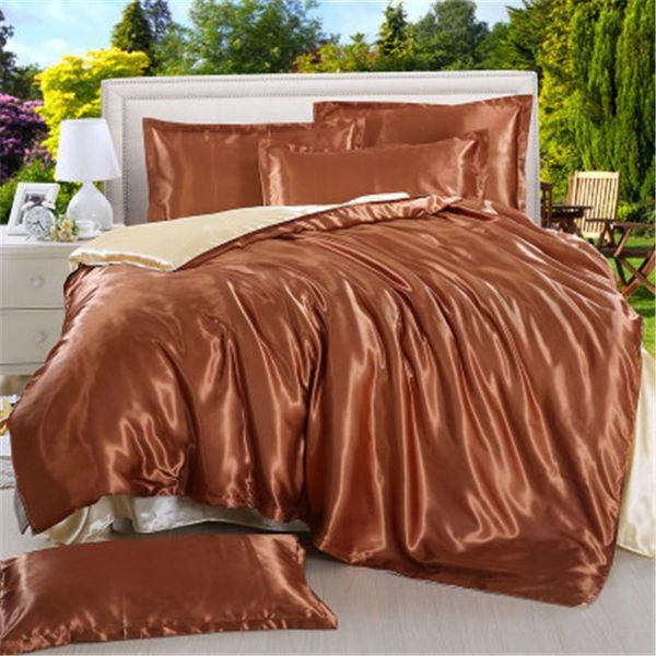 

luxury high quality пододеяльник queen king size mulberry silk наборы постельных принадлежностей 4шт твердые наборы цвета мягкая обложка
