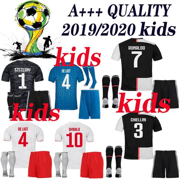 

Kid 2019 2020 juventu occer jer ey boy kit home away 3rd with ock 19 20 de ligt rabiot chiellini ronaldo football hirt gilr kit
