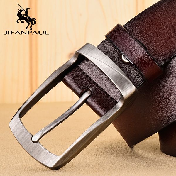 

jifanpaul men's business retro fashion belt alloy material pin buckle with trend jeans students belt ing, Black;brown