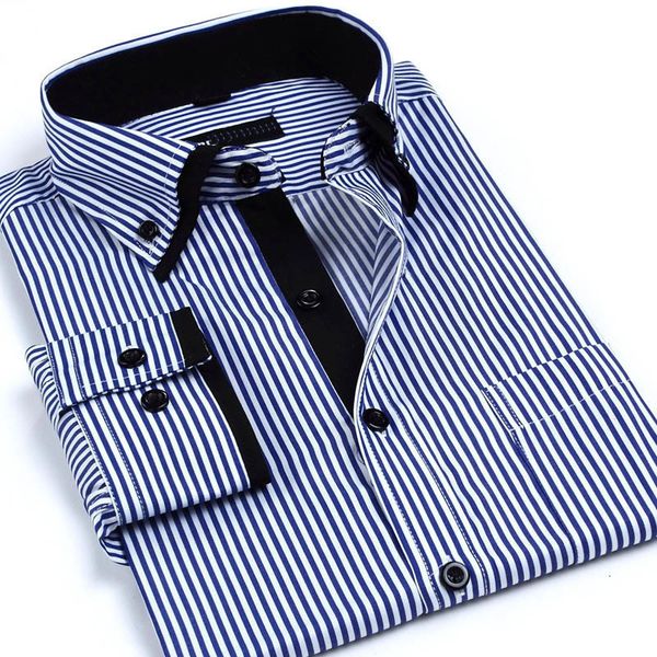 

men's casual shirts good quality long sleeved striped printed shirt slim fit male social dress men clothing camisas florales, White;black