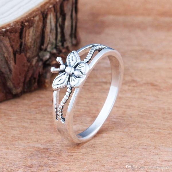 

solid 925 sterling silver female rings with 7mm butterfly shape engagement rings jewelry rings gift to girls size 5-12