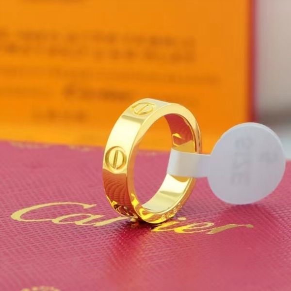 

2019 new 316l titanium love steel cartier nails rings lovers band rings size for women and men brand jewelry no original box, Silver