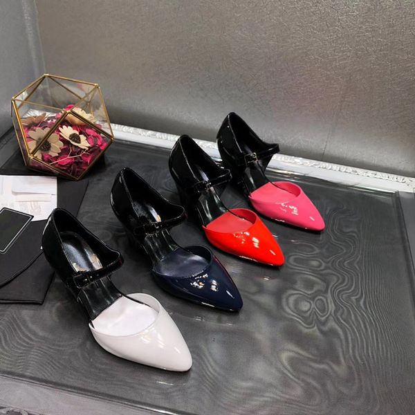 

2020 women ladies patent genuine leather wedge high heel shoes pumps sandals, Black