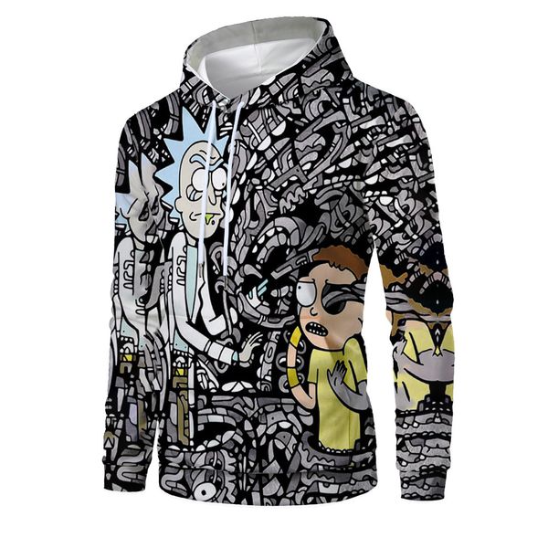 

mens designer cartoon animation 3d digital printing casual hooded vests, Black