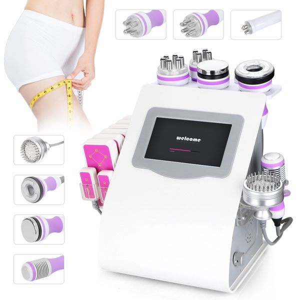 Neue Aktion 9 in 1 Kavitation Ultraschall Vakuum RF Radiofrequenz Körperfett Cellulite Abnehmen Laser Body Contouring Spa