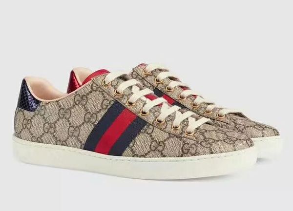 2019 Дешевые Mens женщин обуви Повседневная обувь класса люкс Low Top Leather Sneakers Bee Stripes Walking Спортивные тренажеры Tiger