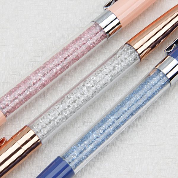 

creative metal crystal diamond ball pen set stationery refill 0.5mm signature ballpoint pen for office school supplies