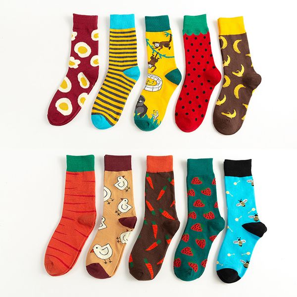

women thin sock lovely ladies stripe socks colorful long casual cotton sox girls comfortable spring autumn trendy sokken, Black;white