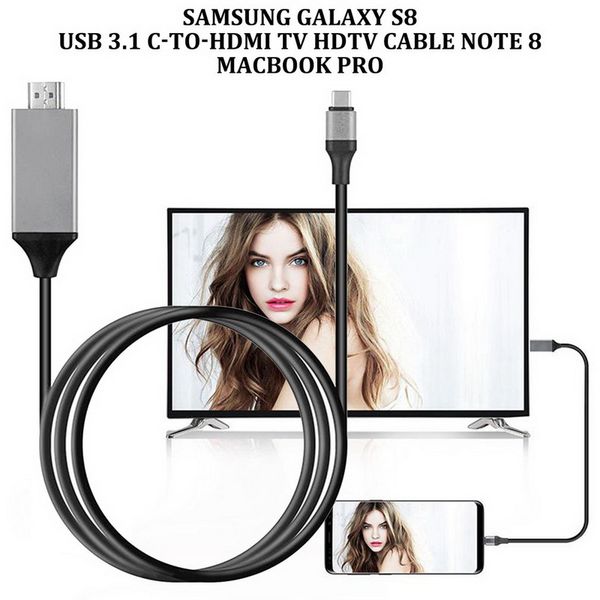 

usb 3.1 to hdmi 4k adapter cable 2m type c to hdmi cable for macbook samsung galaxy s9/s8/note 9 huawei usb-c hdmi