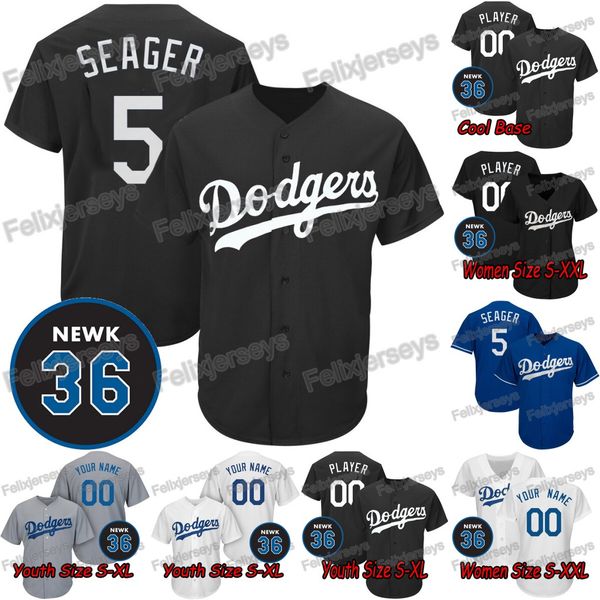 

Lady Youth Men A.J. Pollock 36 NEWK Patch Alex Verdugo Justin Turner Cody Bellinger Max Muncy Dodgers Joc Pederson Corey Seager Jersey