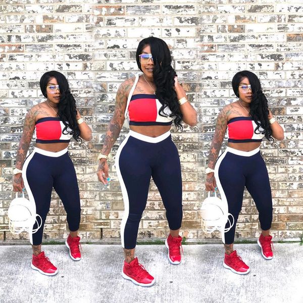 

Women 2 piece et 1 port uit jogging uit fa hion crop traple top bodycon legging ankle length pant ummer clothe plu ize 130