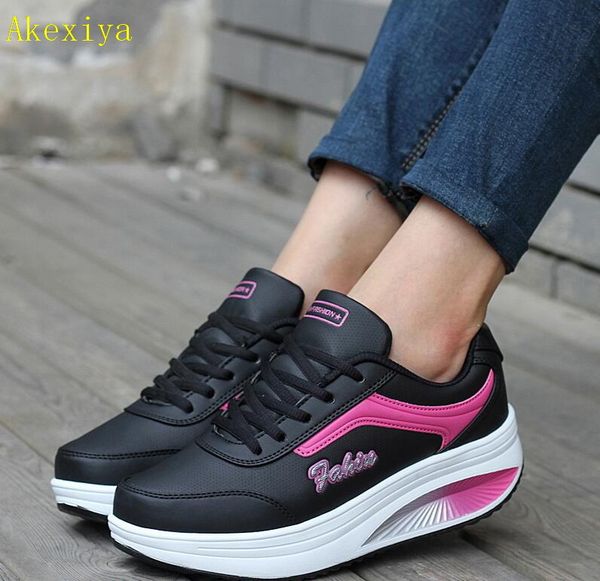 

akexiya summer women sneakers platform womens casual shoes ladies basket femme wedges trainers zapatillas deportivas mujer y200109, Black