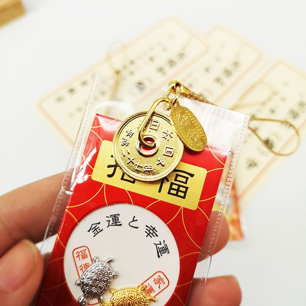 

lucky silver gold turtle lucky charm keychain japan chain pendant carry charms