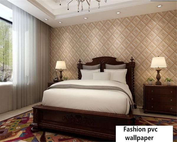 

papel de parede papier peint simple european stereo soft bag diamond lattice tv bedroom classic background wallpaper