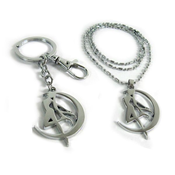 

new cartoon surrounding sailor moon hare model single set keychain 4cm hanging buckle necklace, Silver