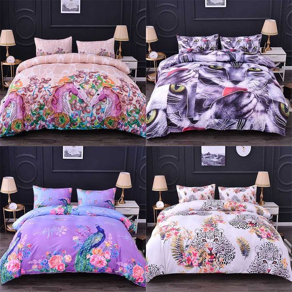 

homesky animal deer duvet cover king size  size comforter bedding sets leopard printing bedding set