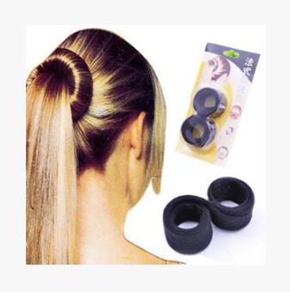 French Curler Plush Hair Donut Clap Ring Magic Bud Like Black Hair