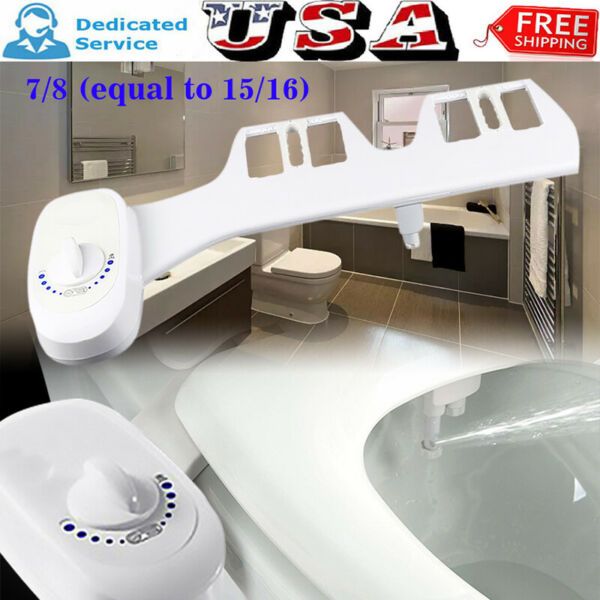 

us 7/8 toilet seat attachment bathroom water spray non-electric mechanical self-cleaning bidet