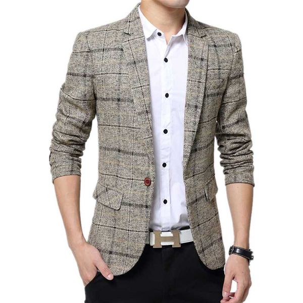 

spring and autumn blazers men jackets 2020 new arrival mens casual plaid blazers slim fit coat male khaki suits jacket m-4xl, White;black